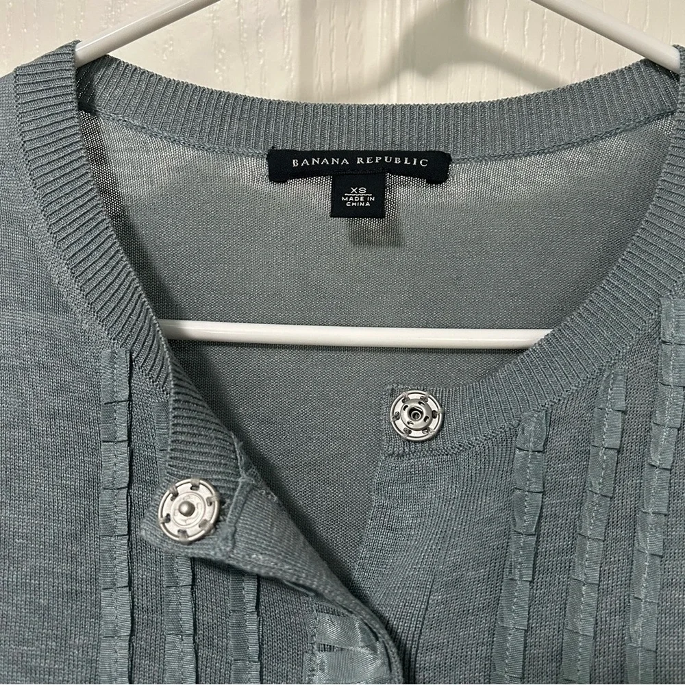 Banana Republic Cardigan Sweater Silk Linen XS - Picture 2 of 4